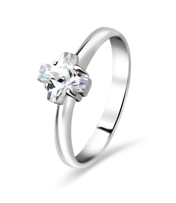 Plus Shaped CZ Silver Rings SCR-8-05